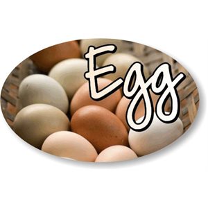 Label - Egg 4 Color Process 1.25x2 In. Oval 500/rl
