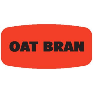 Label - Oatbran Black On Red Short Oval 1000/Roll
