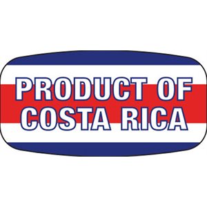 Label - Product Of Costa Rica Red/Blue On White Short Oval 1000/Roll