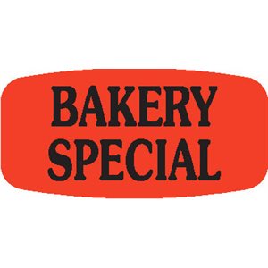 Label - Bakery Special Black On Red Short Oval 1000/Roll