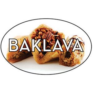 Label - Baklava 4 Color Process 1.25x2 In. Oval 500/rl