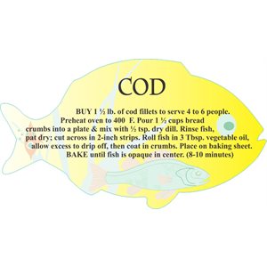 Label - COD 4 Color Process 1.75x3.125 In. Fish Shape 250roll