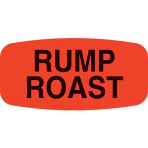 Label - Rump Roast Black On Red Short Oval 1000/Roll