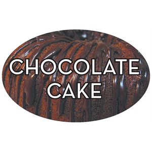 Label - Chocolate Cake 4 Color Process 1.25x2 In. Oval 500/rl