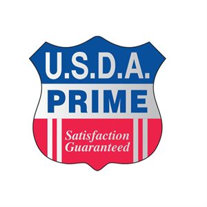 Label - USDA Prime (Satisfaction Guar) Red/Blue On Silver 1.3x1.3 In. 1M/Roll