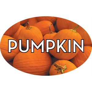 Label - Pumpkin 4 Color Process 1.25x2 In. Oval 500/rl