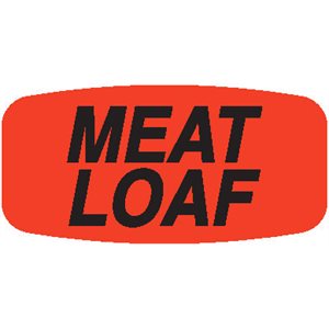 Label - Meat Loaf Black On Red Short Oval 1000/Roll