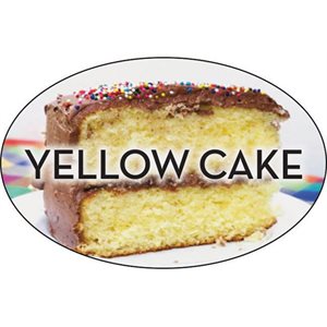 Label - Yellow Cake 4 Color Process 1.25x2 In. Oval 500/rl