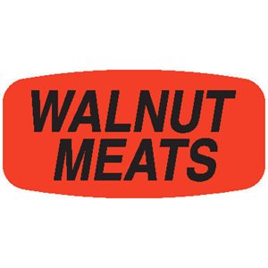 Label - Walnut Meats Black On Red Short Oval 1000/Roll