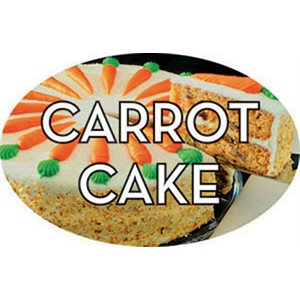 Label - Carrot Cake 4 Color Process 1.25x2 In. Oval 500/rl