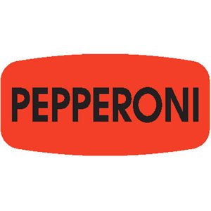 Label - Pepperoni Black On Red Short Oval 1000/Roll