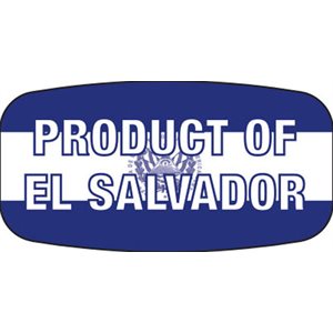 Label - Product Of Salvador Blue On White Short Oval 1000/Roll