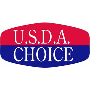 Label - USDA Choice Red/Blue On White Short Oval 1000/Roll