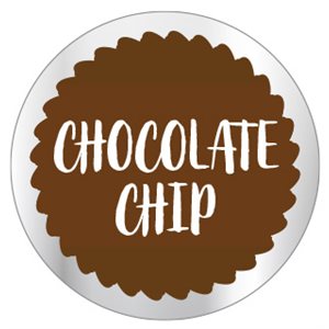 Label - Chocolate Chip White/Brown/UV On Clear 1 In. Circle 1M/Roll