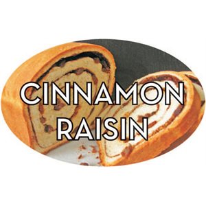 Label - Cinnamon Raisin 4 Color Process 1.25x2 In. Oval 500/rl