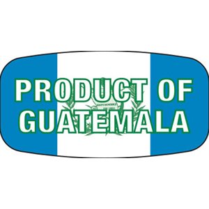 Label - Product Of Guatemala Green/Blue On White Short Oval 1000/Roll