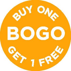 Label - BOGOBuy One Get 1 Free Orange/UV 1 In. Circle 1M/Roll