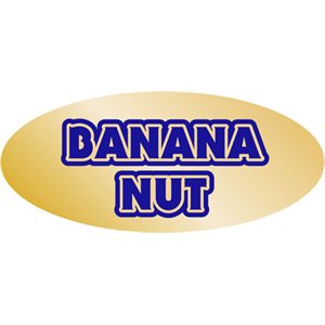 Label - Banana Nut Blue On Gold 0.875x1.9 In. Oval 500/Roll