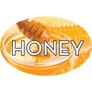 Label - Honey 4 Color Process 1.25x2 In. Oval 500/rl