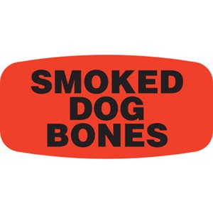 Label - Smoked Dog Bones Black On Red Short Oval 1000/Roll