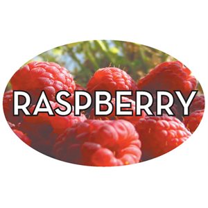 Label - Raspberry 4 Color Process 1.25x2 In. Oval 500/rl