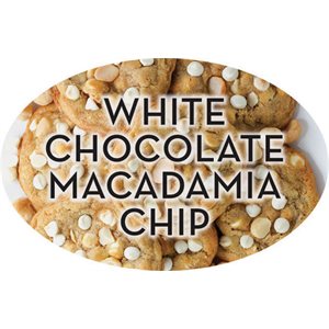 Label - White Chocolate Macadamia Chip 4 Color Process 1.25x2 In. Oval 500/rl