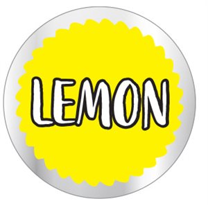 Label - Lemon White/Yellow/UV On Clear 1 In. Circle 1M/Roll