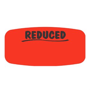 Label - Reduced (write On) Black On Red Short Oval 1000/Roll