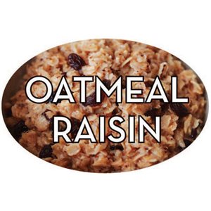 Label - Oatmeal Raisin 4 Color Process 1.25x2 In. Oval 500/rl