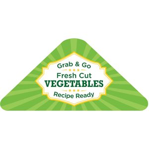 Label - Grab & Go Fresh Cut Vegetables Yellow/Green/Green 1.98x4.31 In. Triangle 500/Roll