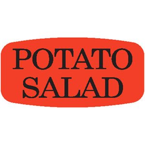 Label - Potato Salad Black On Red Short Oval 1000/Roll