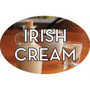 Label - Irish Cream 4 Color Process 1.25x2 In. Oval 500/rl