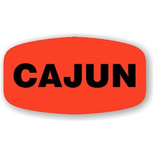 Label - Cajun Black On Red Short Oval 1000/Roll