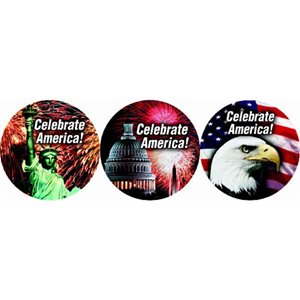 Label - Celebrate America! (3 Images) 4 Color Process 2 In. Circle 500/Roll