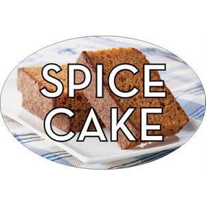 Label - Spice Cake 4 Color Process 1.25x2 In. Oval 500/rl