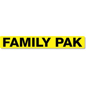 Label - Family Pak Black/Yellow 1.0x7.0 In. 500/Roll