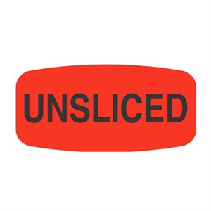 Label - UnSliced Black On Red Short Oval 1000/Roll