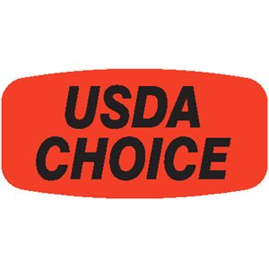 Label - USDA Choice Black On Red Short Oval 1000/Roll