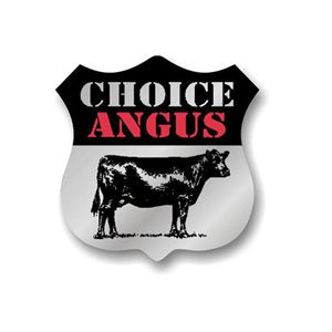 Label - Choice Angus Red/Black On Silver 1.3x1.3 In. 1M/Roll