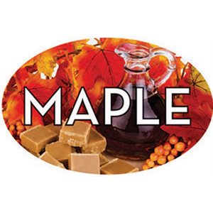 Label - Maple (Syrup) 4 Color Process 1.25x2 In. Oval 500/rl