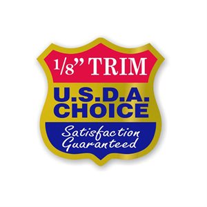 Label - USDA Choice 1/8 Trim Red/Blue/White On Gold 1.3x1.3 In. 1M/Roll