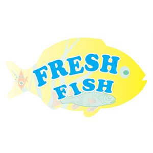 Label - Fresh Fish 4 Color Process 1.75x3.125 In. Fish Shape 250roll