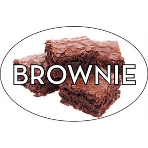 Label - Brownie 4 Color Process 1.25x2 In. Oval 500/rl