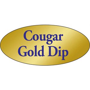 Label - Cougar Gold Dip Blue On Gold 0.875x1.9 In. Oval 500/Roll