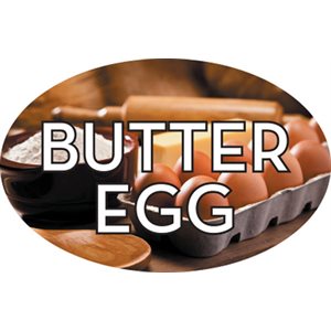 Label - Butter Egg 4 Color Process 1.25x2 In. Oval 500/rl