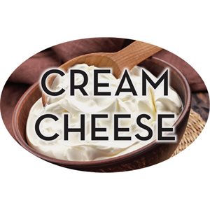 Label - Cream Cheese 4 Color Process 1.25x2 In. Oval 500/rl