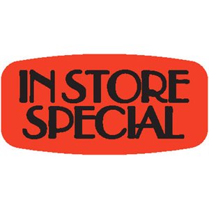 Label - In Store Special Black On Red Short Oval 1000/Roll