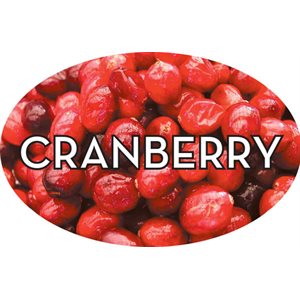 Label - Cranberry 4 Color Process 1.25x2 In. Oval 500/rl