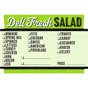 Label - Deli Fresh Salad (chk Off) Green/Black 2.0x3.0 In. Special 500/Roll
