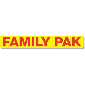 Label - Family Pak Red/Yellow 1.0x7.0 In. 500/Roll